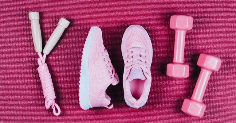 Illustration showing workout gear and sneakers
