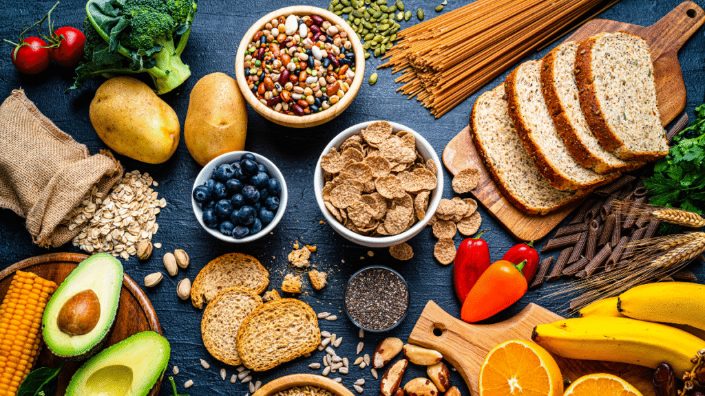 Foods like fruits and grains that are High Fiber and Carbs for GLP-1 users.