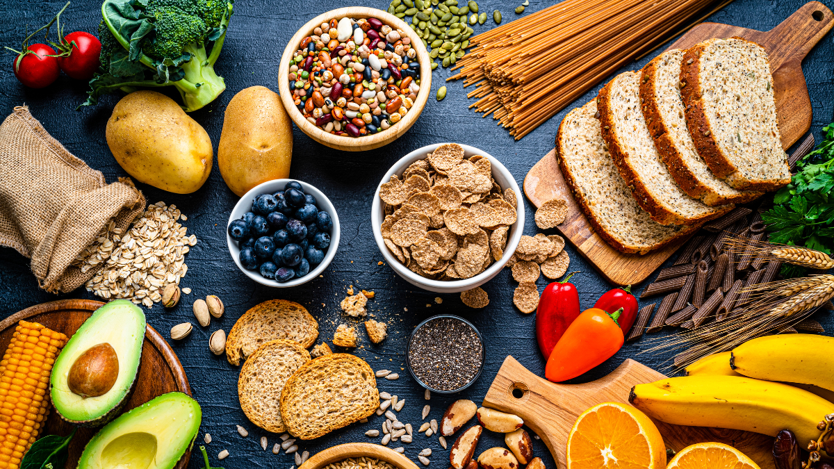Foods like fruits and grains that are High Fiber and Carbs for GLP-1 users.