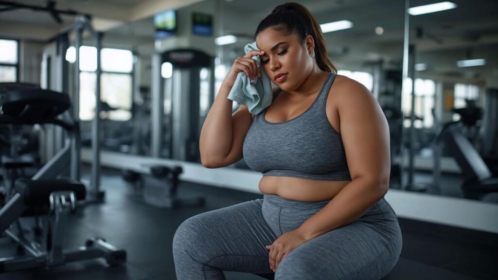 Woman Resting After Workout at the Gym