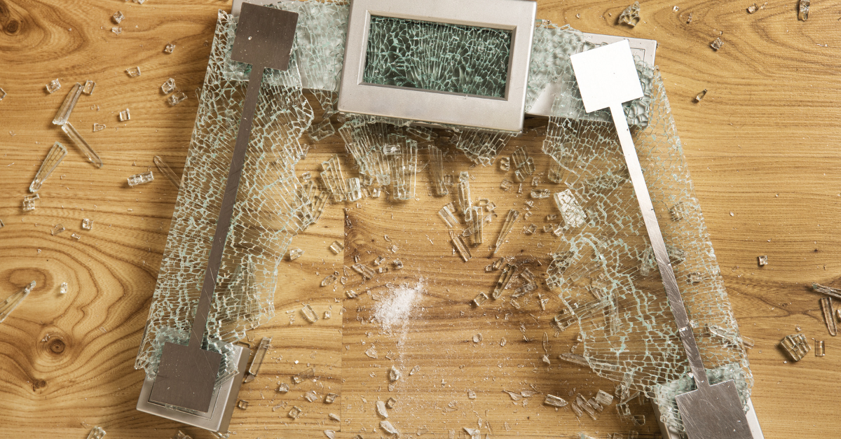 An image of a broken weight scale