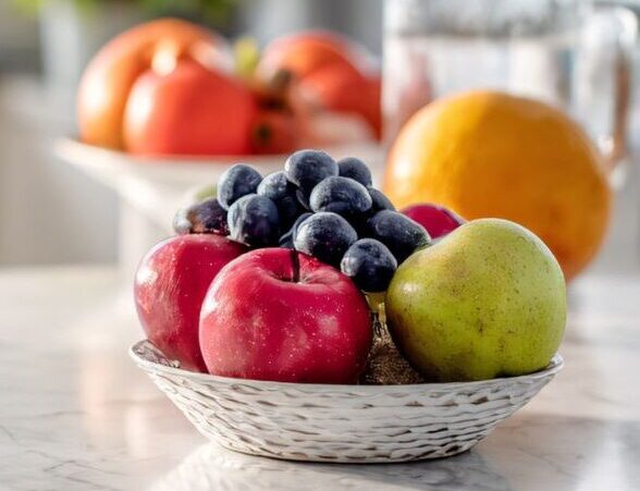 Bright Kitchen Counter with Fresh Fruit