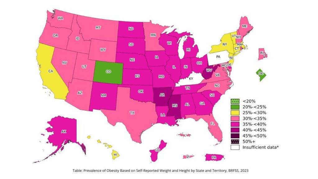 US Obesity Rates Map