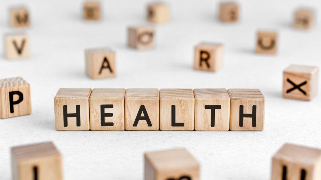 Health - words from wooden blocks