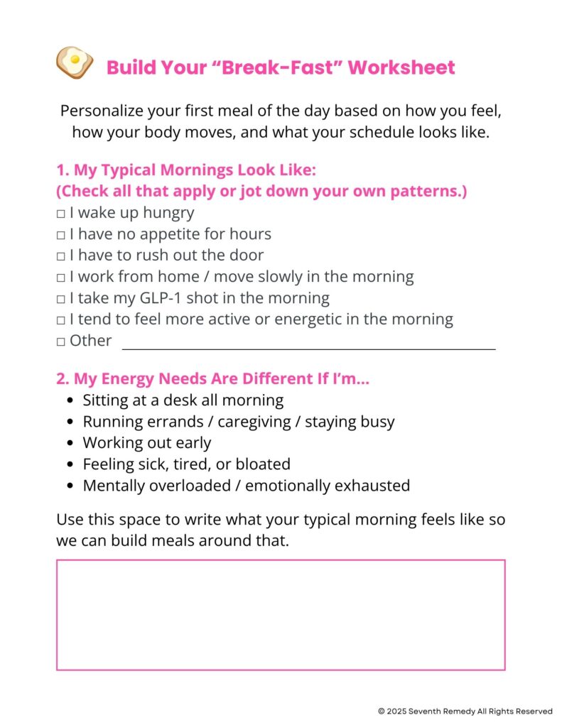 Build Your “Break-Fast” Worksheet